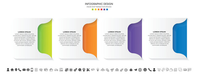 Steps business data visualization timeline process infographic template design with icons