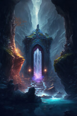 Portal to another world, Fantasy Doorway, Abstract Art, Digital Illustration, Generative AI