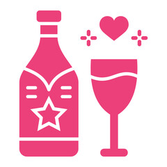 Champagne Multicolor Glyph Icon