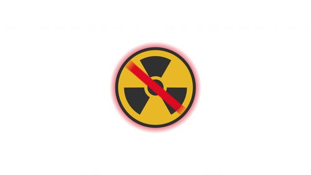 no nuclear and prohibition sign animation.4K motion animation.