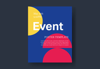 Vivid Pink and Blue Event Poster Template
