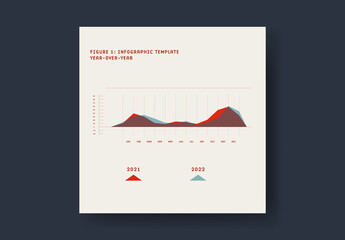 Year Over Year Infographics Mountain Chart Template