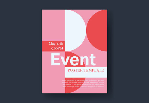 Pink and Red Event Poster Template