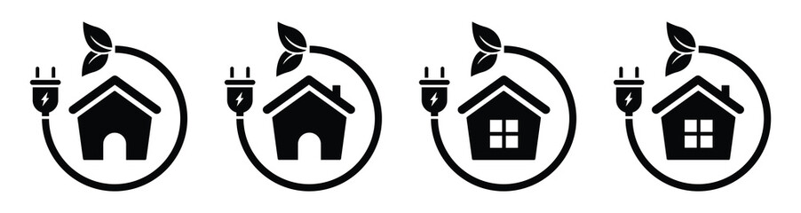 House eco energy icon. Home eco energy icon, vector illustration