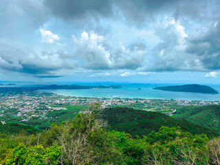 view of the sea from the mountain for tourism