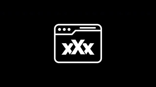 xxx on web broswer icon animation.4K motion animation.