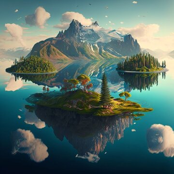 Planet Illustration - Drawing Desert, Ice, Forest, Mountain Planets 8