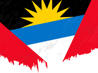 Grunge-style flag of Antigua and Barbuda.