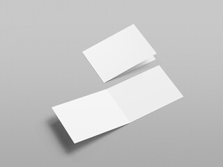 Isometric A4 Bifold Landscape Brochure Isolated 3D Mockup