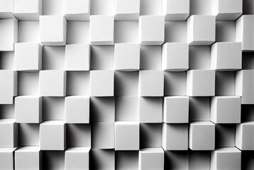 White and gray squares pattern abstract paper background. Generative AI