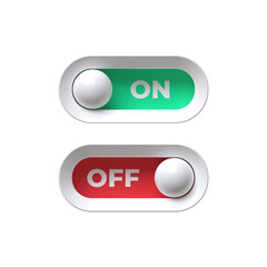 On and off button icon 3d render isolated