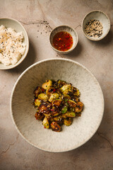 Burnt brussel sprouts with bacon