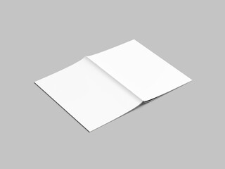 Isometric Cover Portrait Magazine Mockup isolated