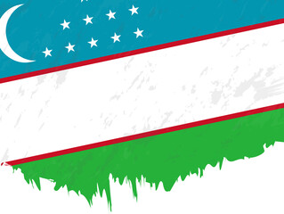 Grunge-style flag of Uzbekistan.