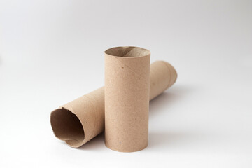 toilet paper sleeves isolated on white background