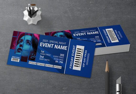 Night Event Ticket Template Design