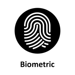 Biometric, fingerprint Vector Icon

