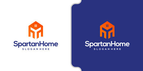 Spartan home modern logo negative space