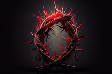 Crown of thorns with a red
