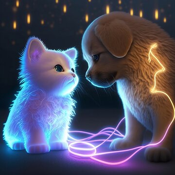 Cute dogs and cats amazing ilustration