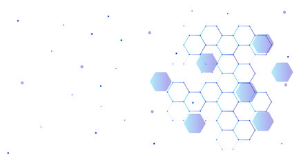 Scientific, technological molecular medical background.Genetic engineering and molecular structure, hexagon DNA network, science chemical and biotechnology concept, innovation technology, healthcare