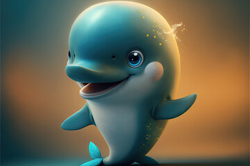 A Cute Dolphin Character created with Generative AI