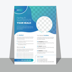 Healthcare flyer Design Template. Poster, Brochure, leaflet, banner, for Medical. layout template, brochure background. Vector design.