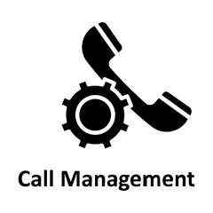 Fototapeta na wymiar Call management, cog Vector Icon