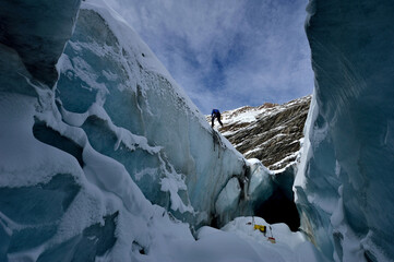 Exploration of ice caves and moulins on the Gorner Glacier in Switzerland. Photographs taken over two expeditions from November 2012 and August 2013
