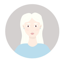 International women's day concept. Beautiful albino women, illustration in flat style