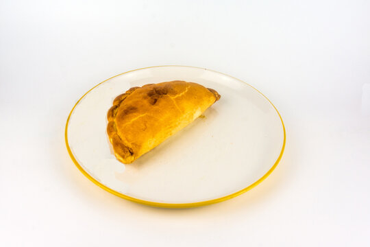 Cornish Pasty On White Background.