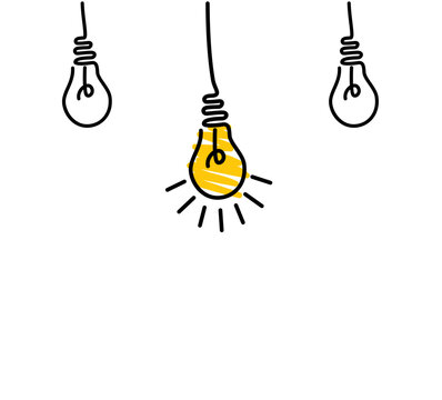 Good idea. Banner light bulb idea or insight concept.