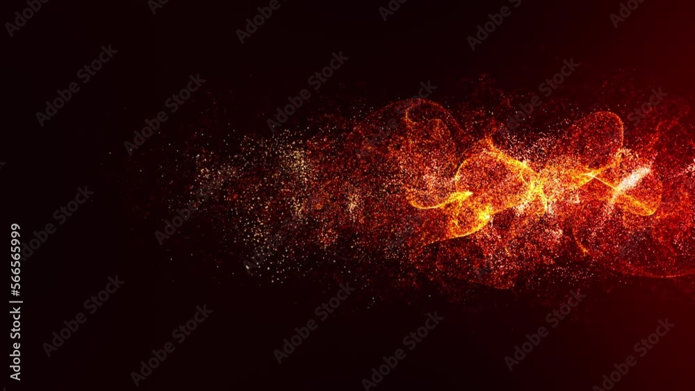 Aufkleber futuristic abstract de-focus fire particles flowing in cyber space environment background