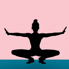 silhouette of yoga, peaceful meditation, balance, chakras