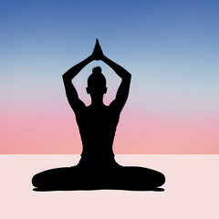 silhouette of yoga, peaceful meditation, balance, chakras