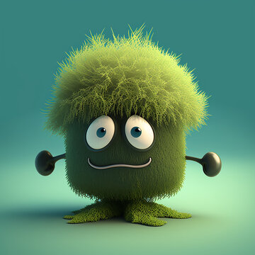 Cute cartoon seaweed character. Generative AI. Lovely seaweed.