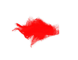 Red watercolor stains brush for art concept isolated on white backdrop. Watercolor brushes background