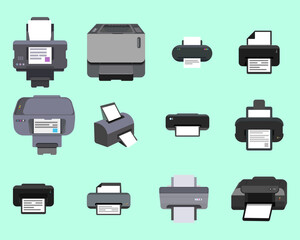 Vector printer or laser design Home printer icon. Flat illustration of home printer vector icon for web design, Printer Colored Vector Illustration