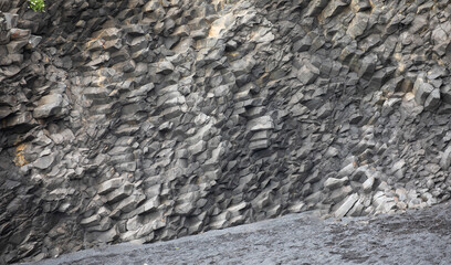 Amazing volcanic rock formations - Reynisdrangar rock formations and black beach - Vik, Iceland