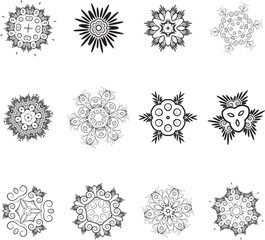 A set of different decorative colors. Vector file for designs.
