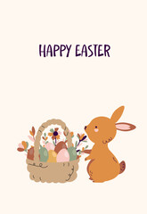 Happy Easter greeting card. Vector illustration