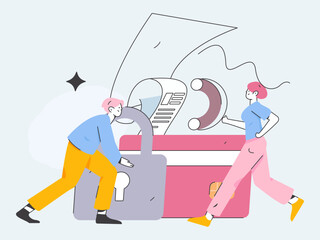 Internet finance and wealth management investment flat vector concept operation hand drawn illustration
