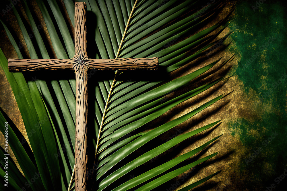 Wall mural Palm Sunday Illustration - AI Generative