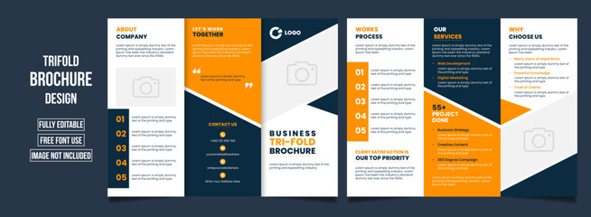 Business Trifold Brochure Template Layout Premium Vector