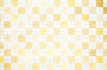 Japanese washi paper background with checkered pattern illustration. Japanese paper texture with modern pastel gradation latticework pattern.