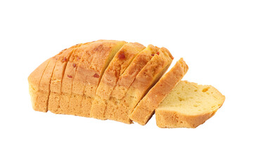 Sliced pound cake isolated on transparent background