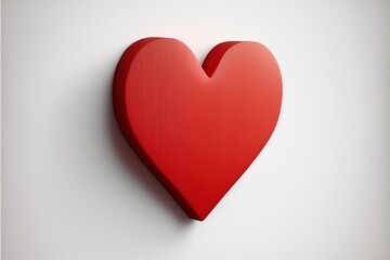 3d red heart on white background, created using generative ai technology