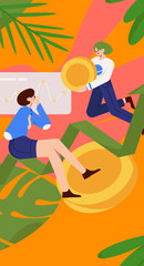 Internet finance and wealth management investment flat vector concept operation hand drawn illustration
