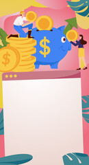 Internet finance and wealth management investment flat vector concept operation hand drawn illustration
