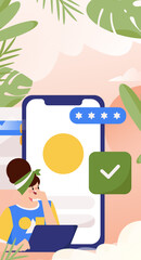 Internet finance and wealth management investment flat vector concept operation hand drawn illustration
